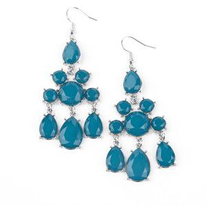 Paparazzi Afterglow Glamour Blue Chandelier Earrings